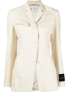 Off-white Single-breasted Wool Blazer In Neutrals
