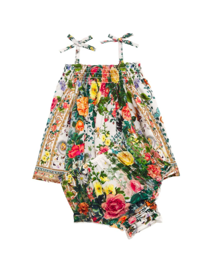 Camilla Baby Girl's Cami Rose Print Dress & Bloomers Set In Renaissance Romance
