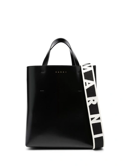 Marni Womens Black Museo Small Leather Tote Bag
