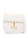 Tom Ford Mini Tara Grained Leather Crossbody Bag In White