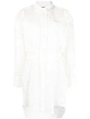 Msgm Broderie-anglaise Cutout Shirt-dress In White