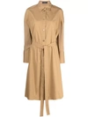 Joseph Tied-waist Cotton Shirtdress In Brown