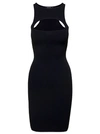 DSQUARED2 MINI BLACK SLEEVELESS RIBBED DRESS WITH CUT-OUT DETAIL IN VISCOSE BLEND