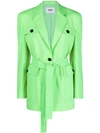 Msgm Waist Belt Green Jacket In Green