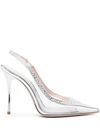 Gedebe Clo 11mm Crystal-embellished Pumps In White