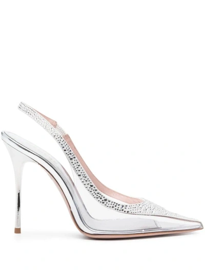 Gedebe Clo 11mm Crystal-embellished Pumps In White