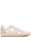 GOLDEN GOOSE WHITE/PINK BALL-STAR SNEAKERS
