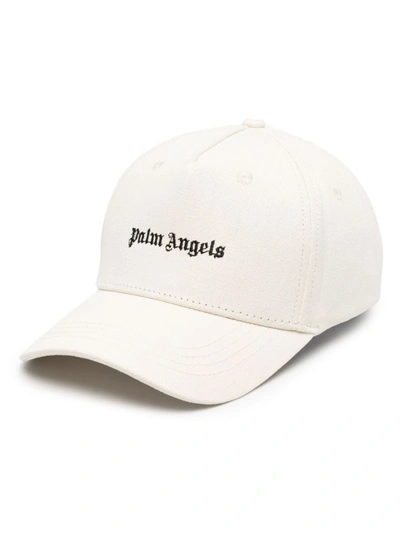 PALM ANGELS CAP LOGO EMBROIDERED WHITE