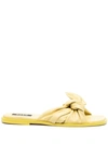 Msgm 5mm Leather Slide Sandals In Neutrals