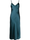 Joseph Clea Silk Satin Midi Dress In Green