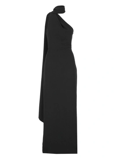 Solace London The Demi One-shoulder Maxi Dress In Black