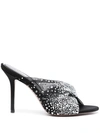 Gedebe Mariel 100mm Crystal-embellished Sandals In Grey