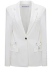 Jw Anderson Notched-lapels Button-fastening Blazer In White