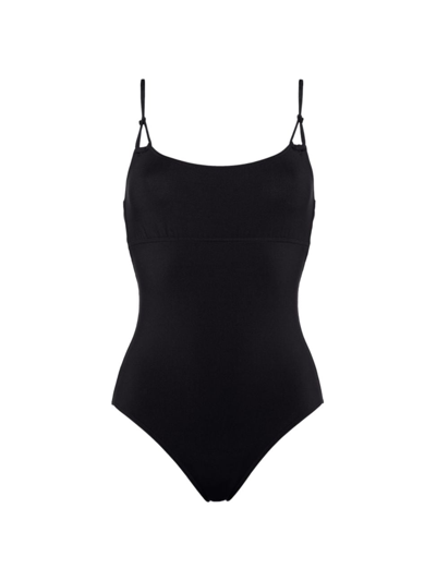 Eres Stretch Nylon Swimsuit Adjustable Straps In Black