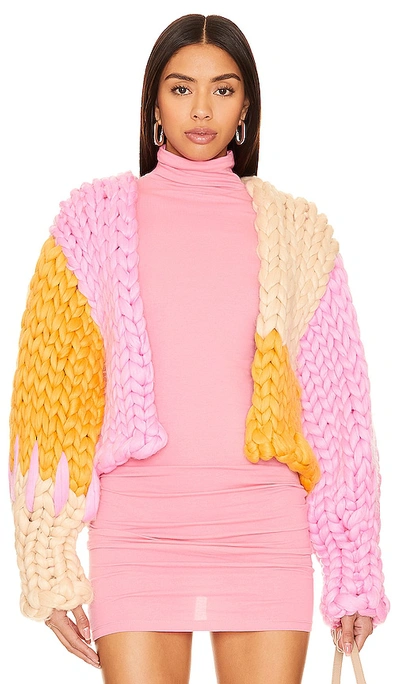 Hope Macaulay Athena Colossal Knit Jacket In Pink