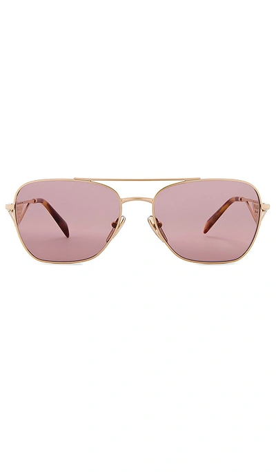 Prada Rectangular Sunglasses In Dark Brown Havana