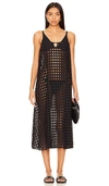 Solid & Striped Annika Eyelet Swim Cover Up Midi Dress In Blackout