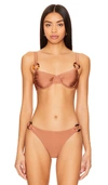 Solid & Striped Iris Ring Bikini Top In Cocoa