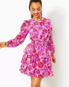 LILLY PULITZER KHLOEY SMOCKED A-LINE COTTON DRESS