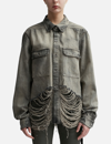 Rick Owens Drkshdw Cape-sleeve Cropped Shirt Jacket In Brown