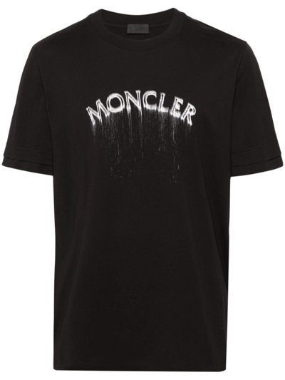 Moncler Logo-print Cotton T-shirt In Black