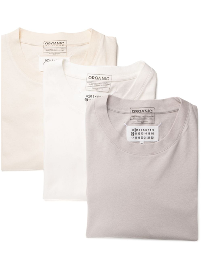 Maison Margiela T-shirt 3 Pack Men Multi Nude In Cotton