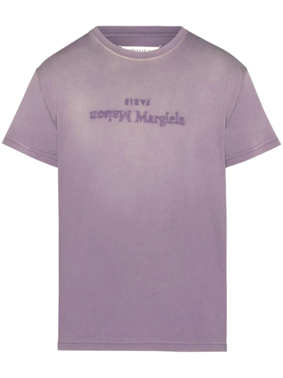 Maison Margiela Inverted Logo T-shirt Women Purple In Cotton