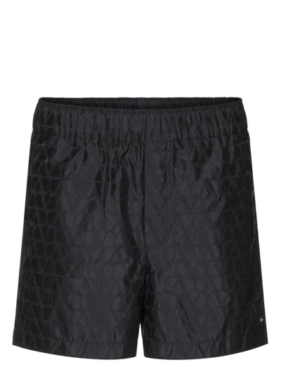 VALENTINO BLACK TOILE ICONOGRAPHE SWIM SHORTS