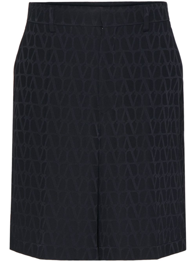 VALENTINO BLACK TOILE ICONOGRAPHE SILK SHORTS