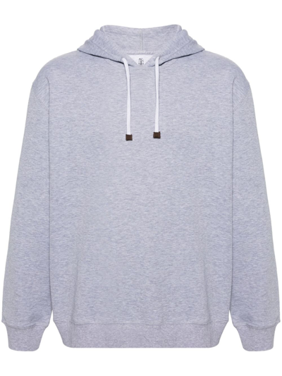 Brunello Cucinelli Jersey-hoodie Mit Meliertem Effekt In Grey