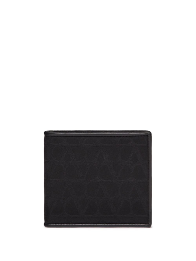 Valentino Garavani Black Toile Iconographe Bi-fold Wallet