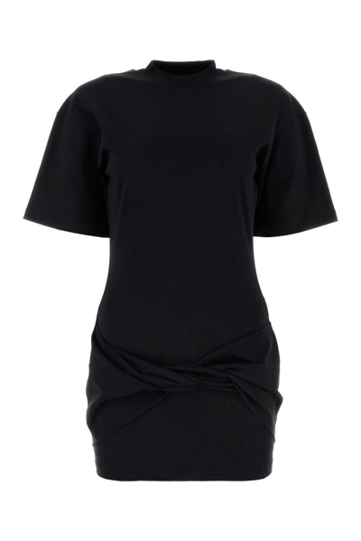 Off-white Off White Arrow Twisted T Shirt Model Dress In Blackblac