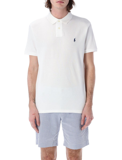 Polo Ralph Lauren Custom Slim Fit Polo Shirt In White