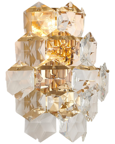 Bethel International Gold Steel & Crystal Wall Sconce