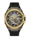 Bulova Men's Marc Anthony Automatic Chronograph Maquina Black Silicone Strap Watch 46mm