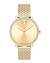 Movado Bold Crystal Bezel Mesh Strap Watch, 34mm
