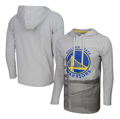 Stadium Essentials Heather Gray Golden State Warriors Atrium Raglan Long Sleeve Hoodie T-shirt