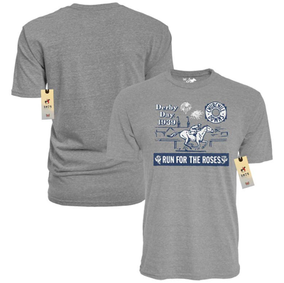 Blue 84 Heather Gray Kentucky Derby 150 Horseworks 1939 Throwback Tri-blend T-shirt
