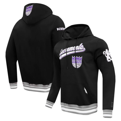 Pro Standard Black Sacramento Kings Script Tail Pullover Hoodie