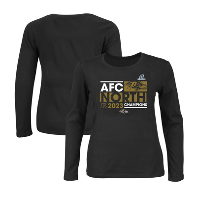 Fanatics Branded  Black Baltimore Ravens 2023 Afc North Division Champions Plus Size Conquer Long Sl