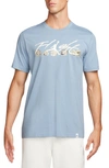 Jordan Flight Essentials Graphic T-shirt In Blue Grey