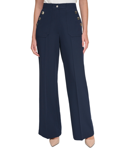 Tommy Hilfiger Women's High-rise Wide-leg Sailor Pants In Midnight