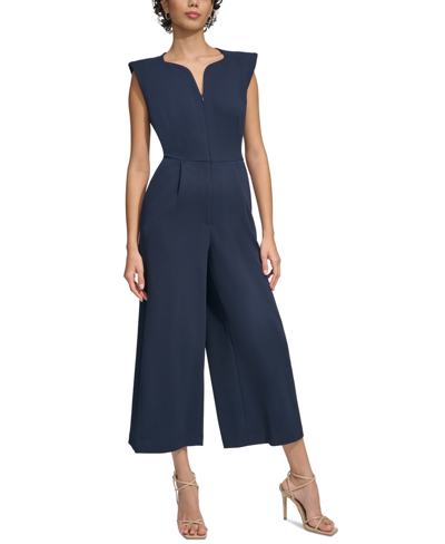 Calvin Klein Women's Sleeveless Cropped Jumpsuit In Indigo