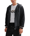 HUGO BOSS BOSS BY HUGO BOSS MEN'S MIXED-MATERIAL ZIP-UP HOODIE