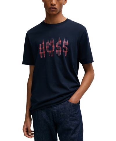 Hugo Boss Boss By  Men's Seasonal Artwork Regular-fit T-shirt In Dark Blue
