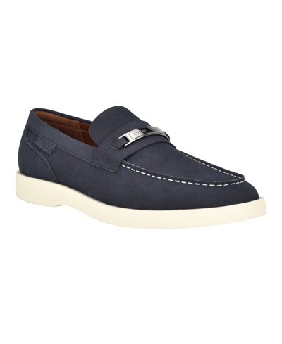 Guess Men's Quido Casualized Slip On Dress Loafers In Navy