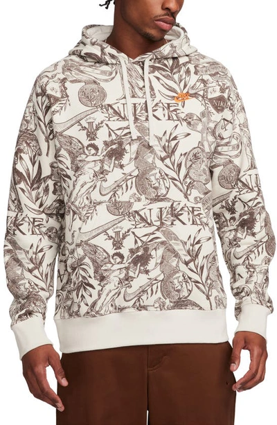 Nike Men's  Sportswear Club Fleece Pullover Printed Hoodie In Grey