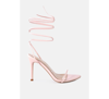 London Rag Sphynx High Heel Lace Up Sandals In Pink