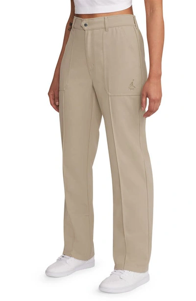 Jordan Twill Straight Leg Pants In Brown