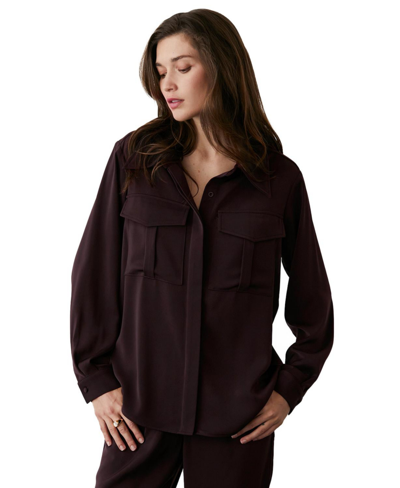 Crescent Abella Utility Blouse In Brown
